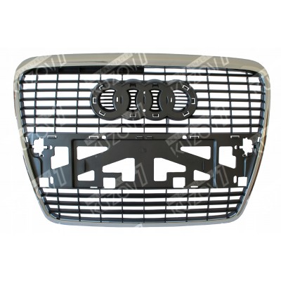 Решетка радиатора (черная, С Хром Ободком) TYG для AUDI A6 (C6) 2004-2008 - фото