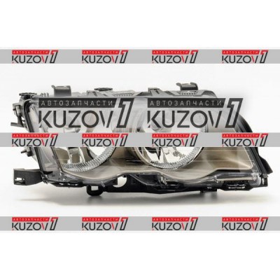 Передняя фара (правая) Хром, DEPO для BMW 3 (E46) 1998-2001 - фото