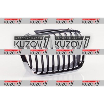 Решетка радиатора (правая) Хром + Черные Ребра для BMW 3 (E46) 1998-2001 - фото