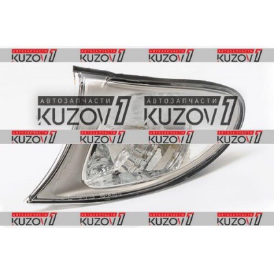 Указатель поворота (левый) Белый, Хром, DEPO для BMW 3 (E46) 2001-2005 - фото