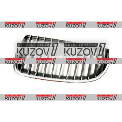 Решетка радиатора (левая) Хром + Хром Ребра (черные Внутри) TYG для BMW 3 (E91) 2005-2008 - фото