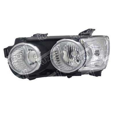 Передняя фара (левая) Хром Рамка, DEPO для CHEVROLET AVEO 2012-2016 - фото