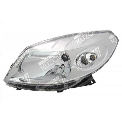 Передняя фара (левая) Хром, TYC для RENAULT SANDERO 2007-2014 - фото