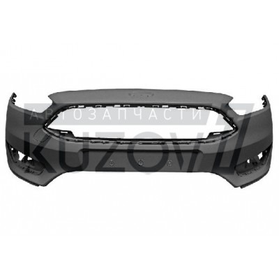 Бампер передний (грунтованный) С Заглушкой Букс Крюка, ISAM для FORD FOCUS 2014-2018 - фото