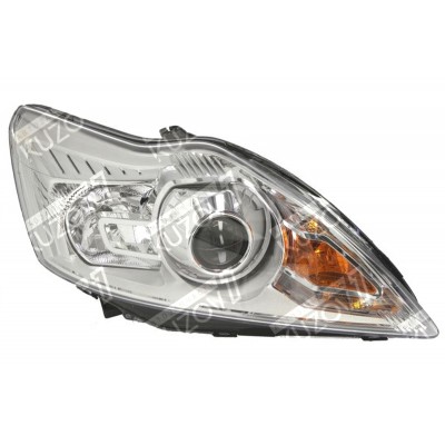 Передняя фара (правая) Линзовая, Хром, TYC для FORD FOCUS 2008-2011 - фото