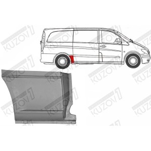 КРЫЛО ЗАДНЕЕ (ПРАВОЕ) ПЕРЕДНЯЯ ЧАСТЬ (ДО КОЛЕСА), РЕМКОМПЛЕКТ, ОРИГИНАЛ, 0.8 ММ, ПОЛЬША - фото
