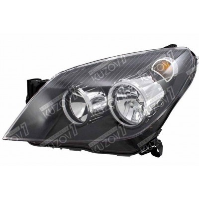 Передняя фара (левая) Темная, DEPO для OPEL ASTRA H 2004-2007 - фото