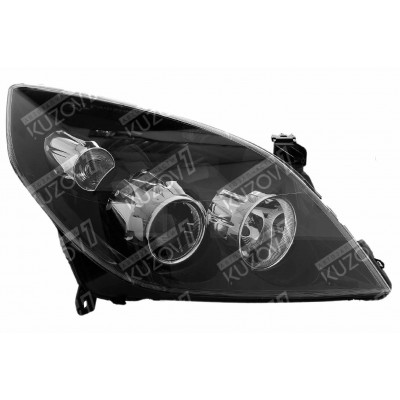 Передняя фара (правая) Темная, Электрическая, Без Моторчика, DEPO для OPEL VECTRA C 2005-2008 - фото