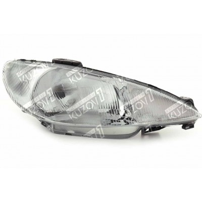 Передняя фара (правая) Рифленое, DJ Auto для PEUGEOT 206 2003-2009 - фото