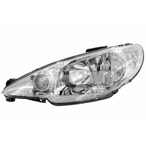 ПЕРЕДНЯЯ ФАРА (ЛЕВАЯ), ПРОЗРАЧНОЕ СТЕКЛО, ДВУХЛАМПОВАЯ, DEPO