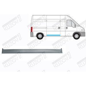 ДВЕРЬ БОКОВАЯ РАЗДВИЖНАЯ, НИЖНЯЯ ВНУТРЕННЯЯ ЧАСТЬ, 10 СМ, ОРИГИНАЛ, 0.8 ММ, ПОЛЬША - фото