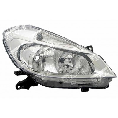 Передняя фара (правая) Хром + Моторчик, TYC для RENAULT CLIO 2005-2009 - фото