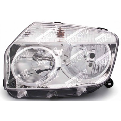 Передняя фара (левая) Хром, DEPO для RENAULT DUSTER 2011-2015 - фото