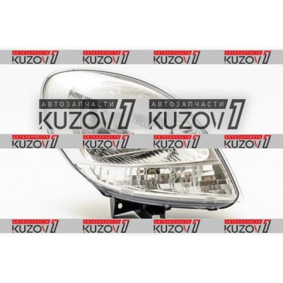 Передняя фара (правая) Хром, С Белым Поворотом, TYC для RENAULT KANGOO 2003-2008 - фото