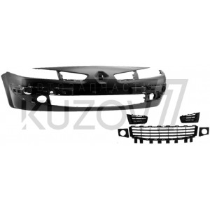 БАМПЕР ПЕРЕДНИЙ (ГРУНТОВАННЫЙ) КОМПЛЕКТНЫЙ, С МОЛДИНГАМИ И РЕШЕТКАМИ, С ОТВ. ПОД ПРОТИВОТУМАНКИ, ИСПАНИЯ - фото