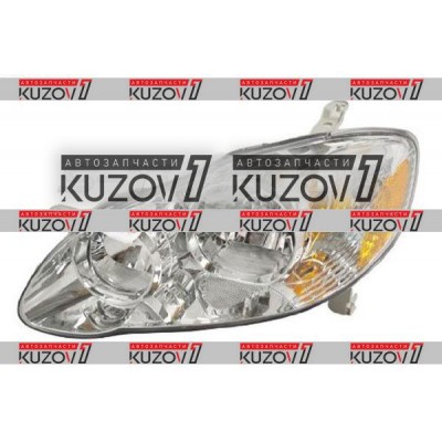 Передняя фара (левая) Хром, DEPO для Toyota Corolla (USA) 2002-2007 - фото