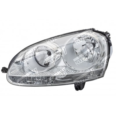 Передняя фара (левая) Хром Корпус, DEPO для Volkswagen GOLF 5 2003-2009 - фото