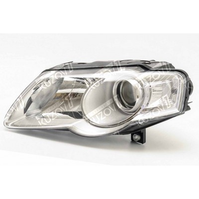 Передняя фара (левая) Хром, DEPO для Volkswagen PASSAT B6 2005-2010 - фото